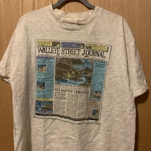 Vintage 90s Walleye street journal Ray Troll T shirt